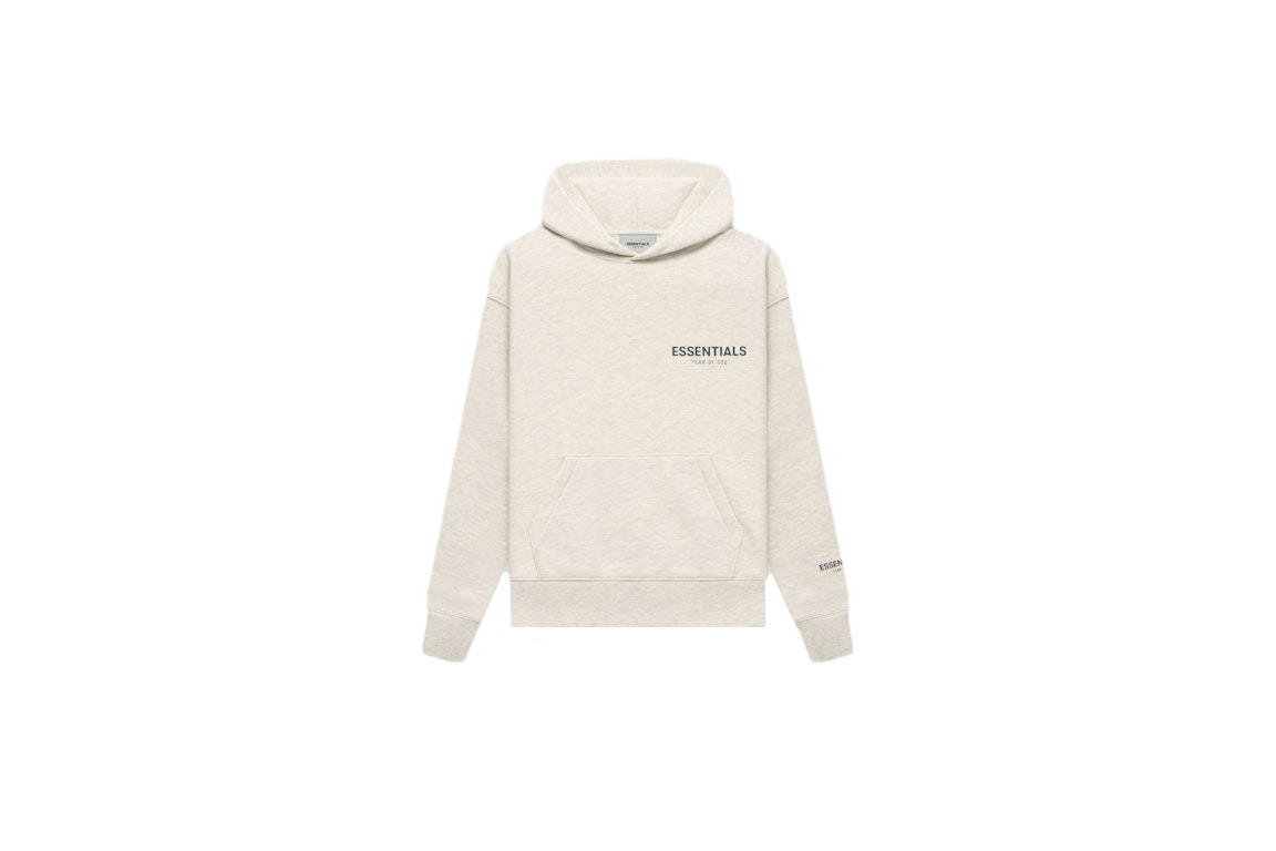 Pre-owned Fear Of God Essentials Core Collection Kids Pullover Hoodie Light Heather Oatmeal