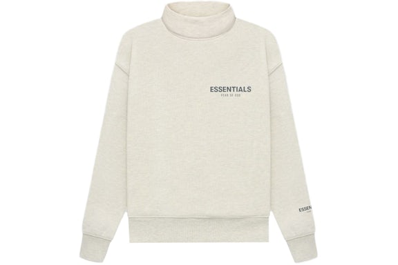 Fear of God Essentials Core Collection Jersey para niños Mockneck Ligero Heather Oatmeal