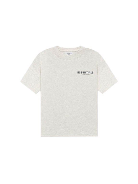 Pre-owned Fear Of God Essentials Core Collection Kids T-shirt Light Heather Oatmeal