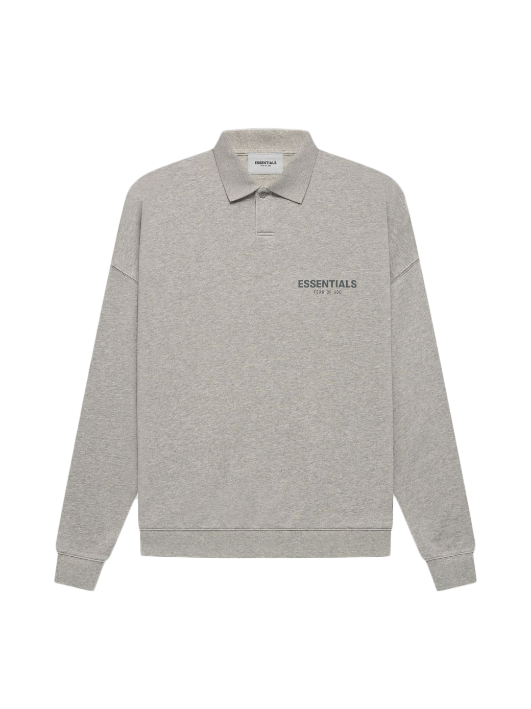 Fear of God Essentials Core Collection L/S Polo Dark Heather Oatmeal