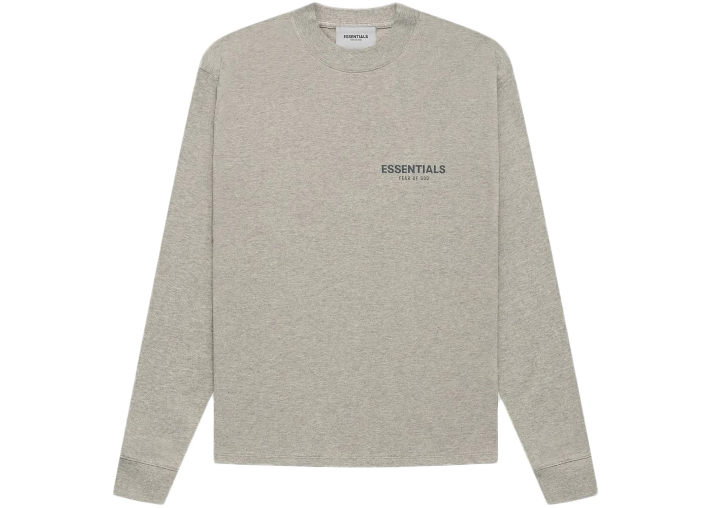 Fear of God Essentials Core Collection L/S T-shirt Dark Heather Oatmeal ...