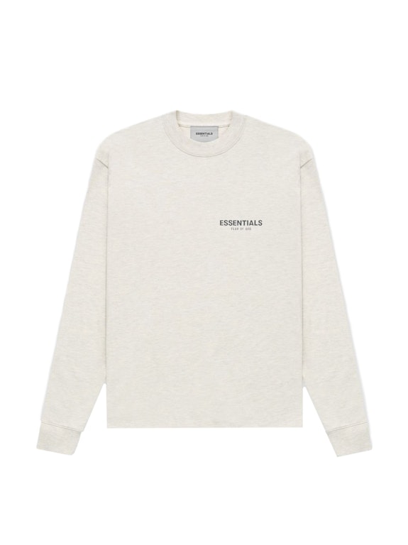 Pre-owned Fear Of God Essentials Core Collection L/s T-shirt Light Heather Oatmeal