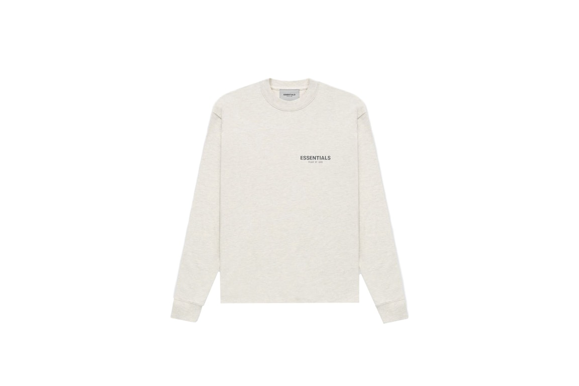 Pre-owned Fear Of God Essentials Core Collection L/s T-shirt Light Heather Oatmeal