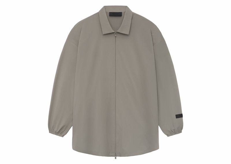 Pre-owned Fear Of God Men's Essentials Core Collection Nylon Overshirt In Dust In Brown