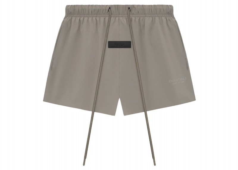 Pre-owned Fear Of God Men's  Essentials Core Collection Nylon Running Short In Dust In Brown