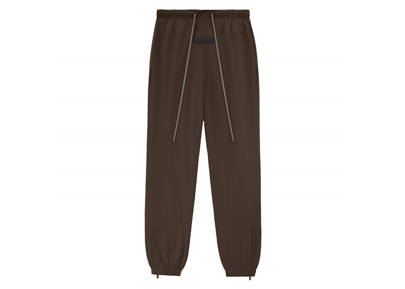 Pre-owned Fear Of God Men's Essentials Core Collection Nylon Track Pant In Wood
