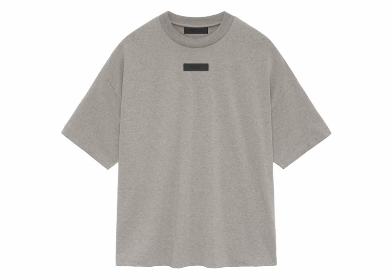Pre-owned Fear Of God Men's Essentials Core Collection Short Sleeve Tee Shirt In Heather Grey In Gray
