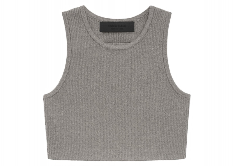 Pre-owned Fear Of God Essentials Core Collection Women's Knit Sport Tank In Heather Grey In Gray