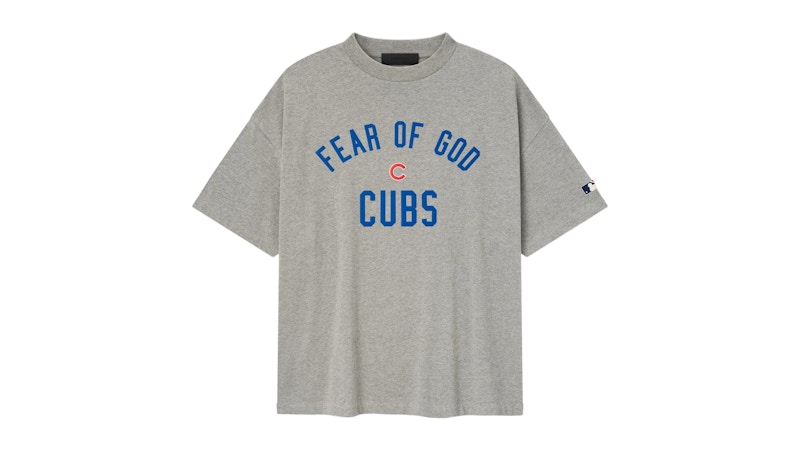 Pre-owned Fear Of God Men's Essentials Cubs 90's Tee Shirt In Concrete Heather