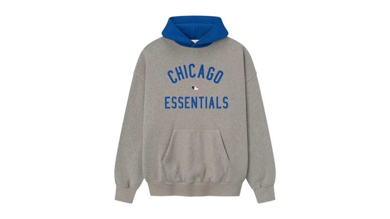 Fear of God Essentials Cubs Sport Hoodie Concrete Heather/Blue