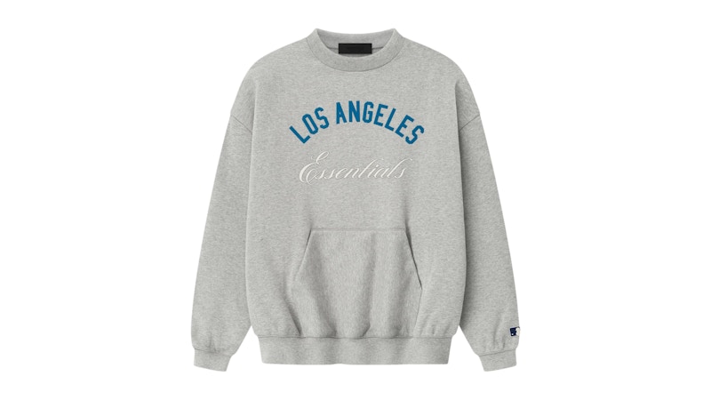 Fear of God Essentials Dodgers Sport Crewneck Concrete Heather Men's ...