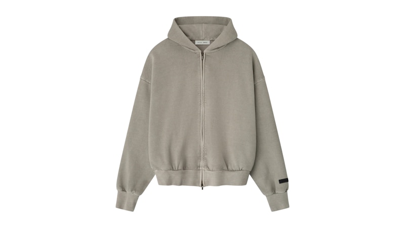 FEAR OF GOD Essentials zip Hoodie パーカー Fear of God Essentials Embroidered Classic Full Zip Hoodie Smoke