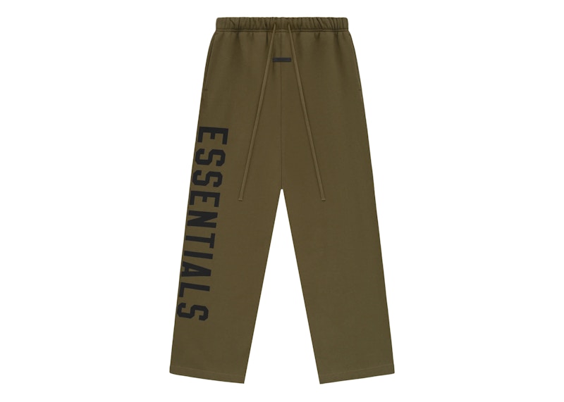 Pre-owned Fear Of God Men's Essentials Fleece Relaxed Sweatpant In Olive
