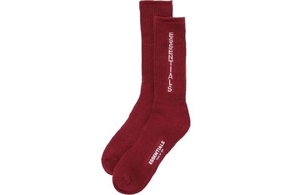 Fear of God Essentials Graphic Socks Burgundy