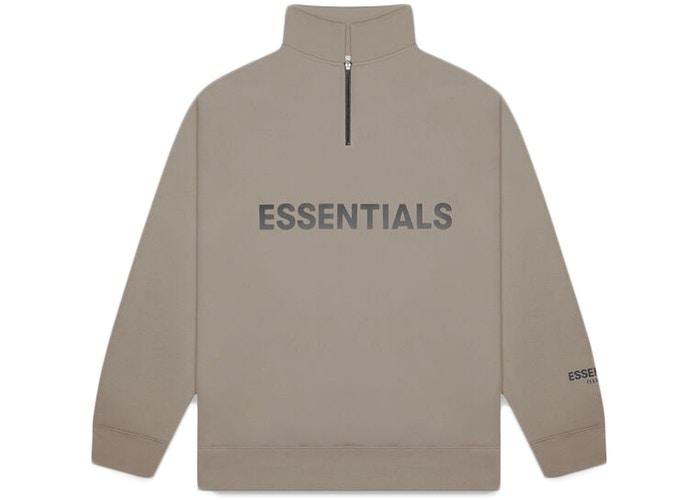 Fear of God Essentials Half Zip Pullover Sweater Cement Men's - US