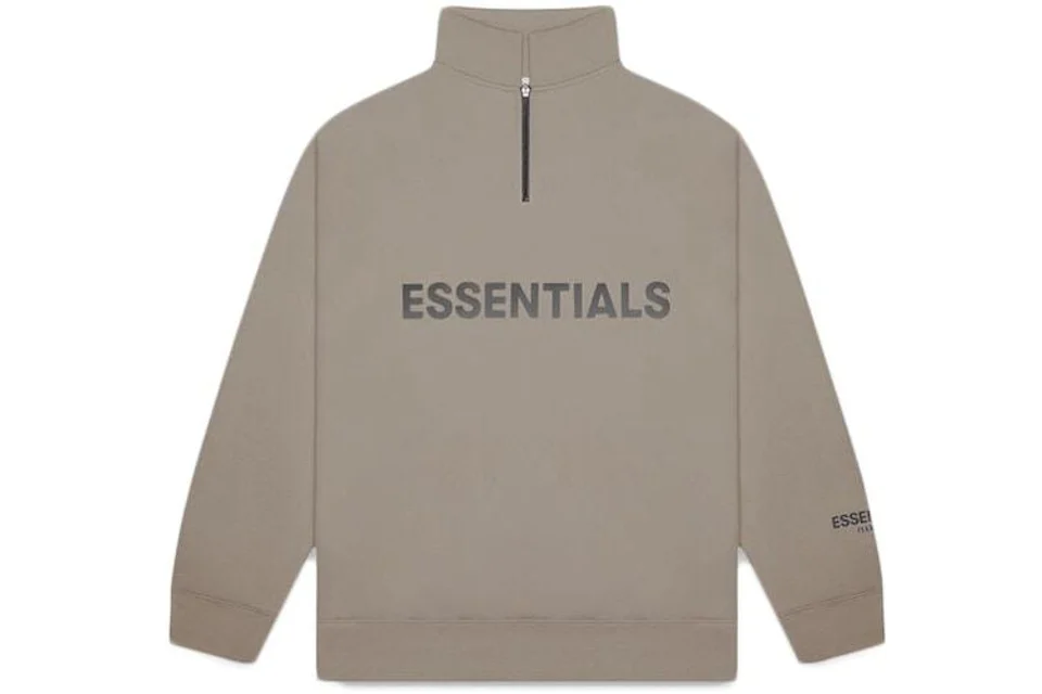 Fear of God Essentials Half Zip Pullover Sweater Cement
