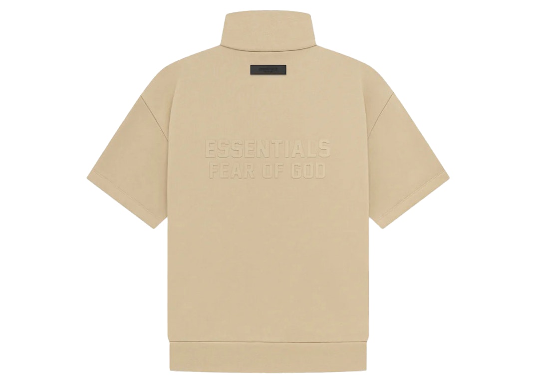 Pre-owned Fear Of God Essentials Halfzip 3/4 Sleeve Shirt Sand