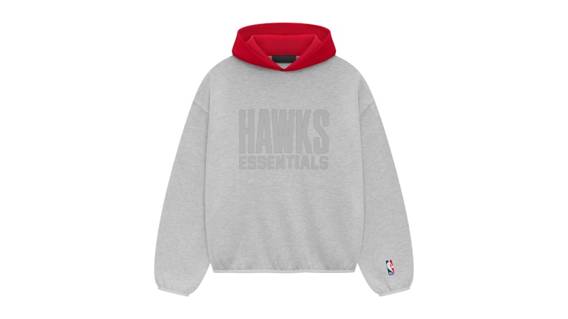 Pre-owned Fear Of God Men's Essentials Hawks Hoodie In Light Heather Grey