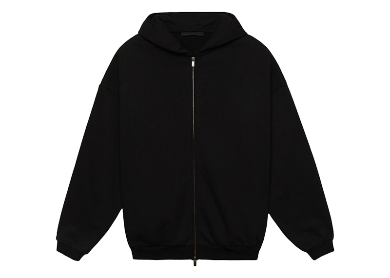 Fear of God Essentials Heavy Fleece Full Zip Hoodie Black Men s FW24 GB