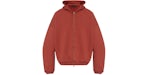 Fear of God Essentials Heavy Fleece Full Zip Hoodie Crimson