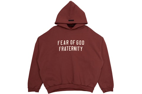 Fear of God Essentials Heavy Fleece Hoodie Crimson Men's FW24 US
