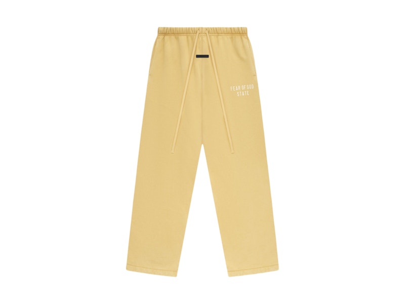 Pre-owned Fear Of God Men's Essentials Heavy Fleece Relaxed Sweatpant In Amber In Orange