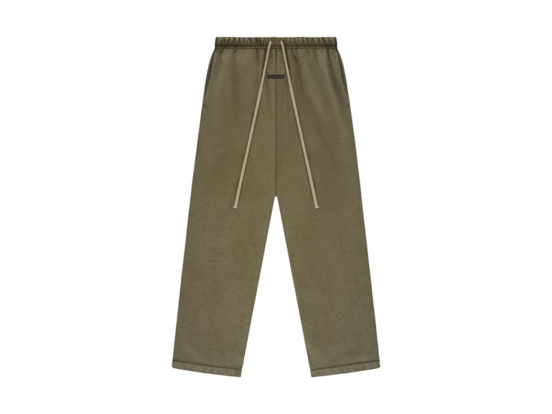 Pre-owned Fear Of God Men's Essentials Heavy Fleece Relaxed Sweatpant In Military