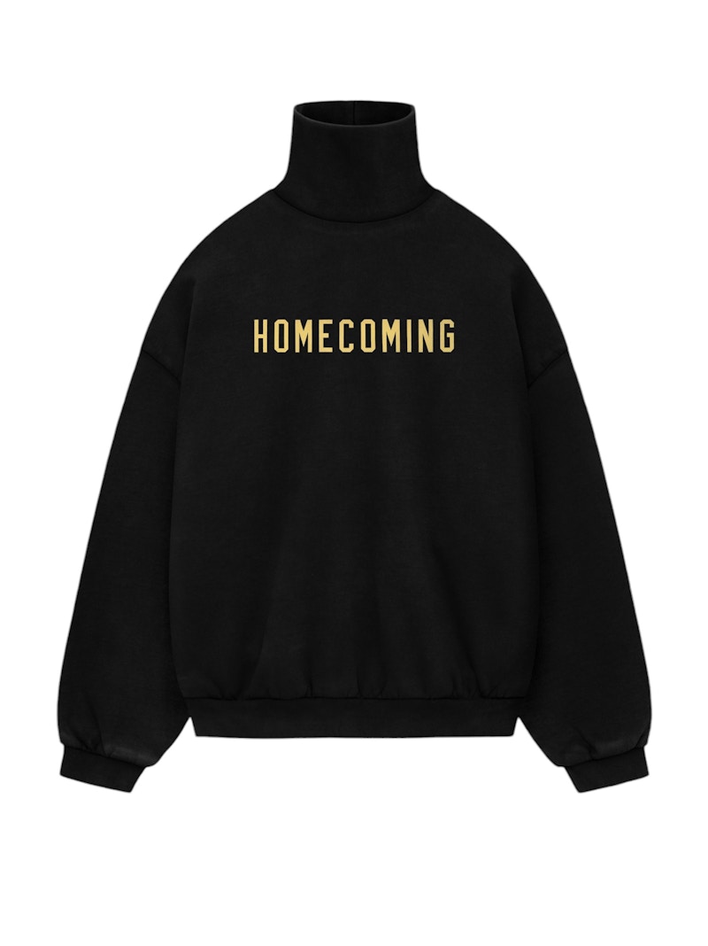 Pre-owned Fear Of God Men's  Essentials Heavy Fleece Turtleneck In Black