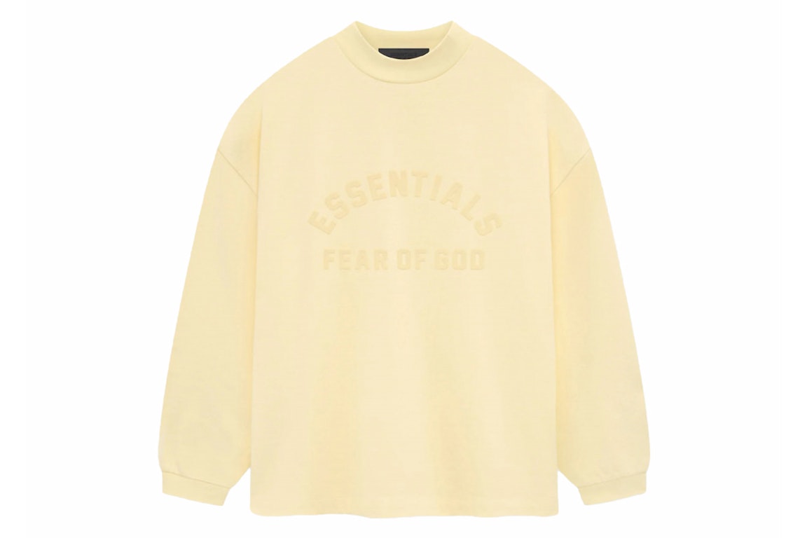 Pre-owned Fear Of God Essentials Heavy Jersey L/s Tee Garden Yellow