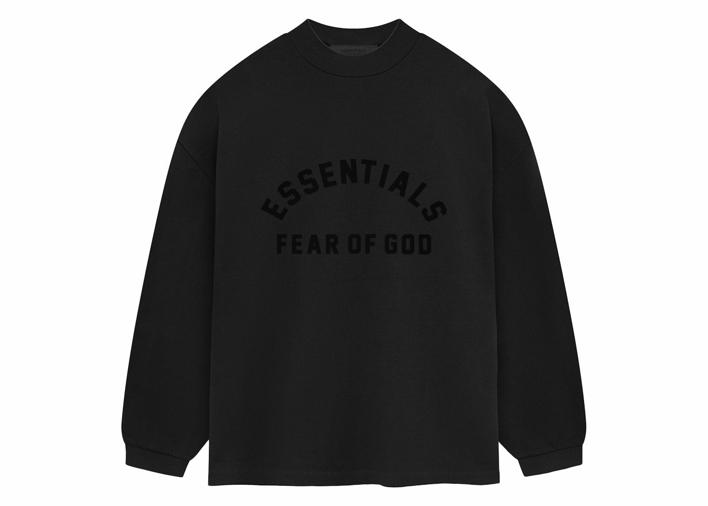 Fear of God Essentials Heavy Jersey Longsleeve Tee Jet Black ...
