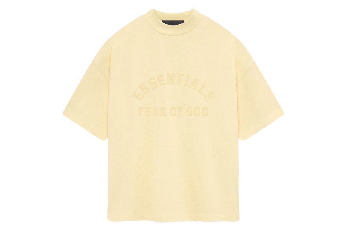Pre-owned Fear Of God Essentials Heavy Jersey S/s Tee Garden Yellow