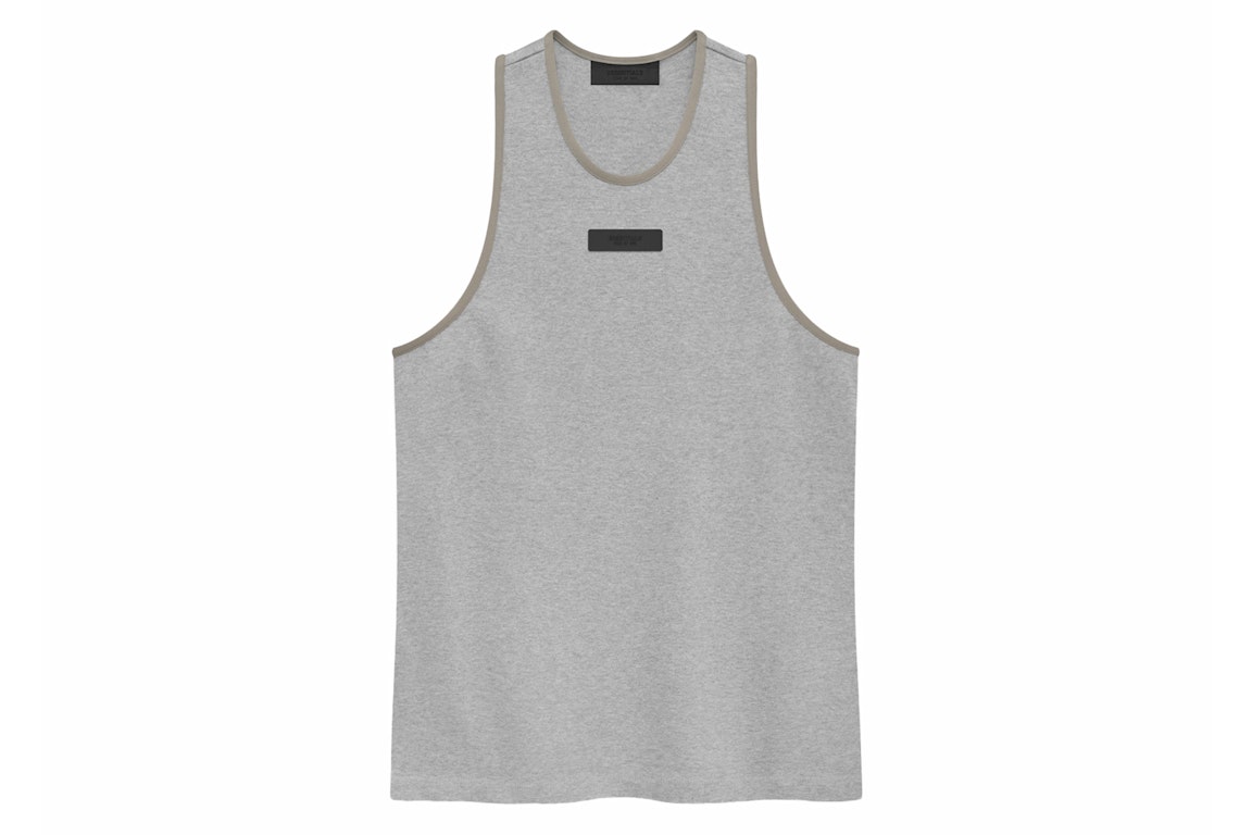 Pre-owned Fear Of God Essentials Heavy Jersey Tank Top Light Heather Grey