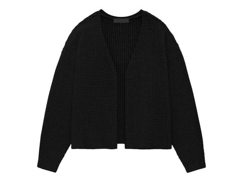 Fear of God Essentials Heavy Waffle Cardigan (FW24) Black Men's