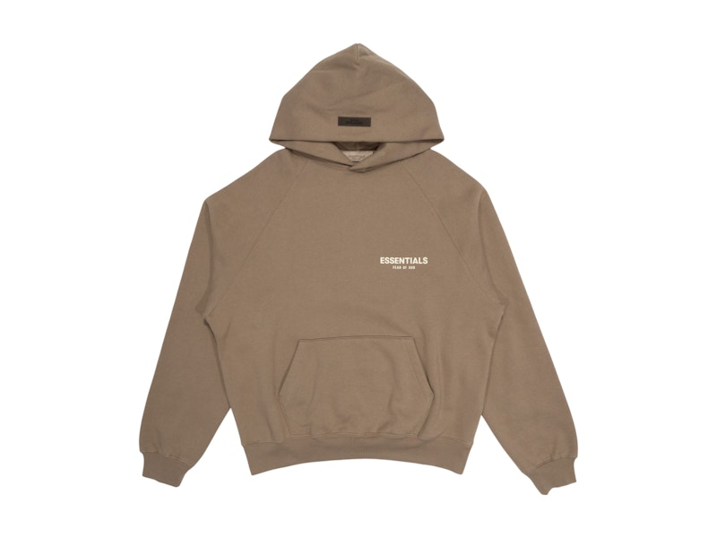 Pre-owned Fear Of God Men's Essentials Hoodie In Desert Taupe