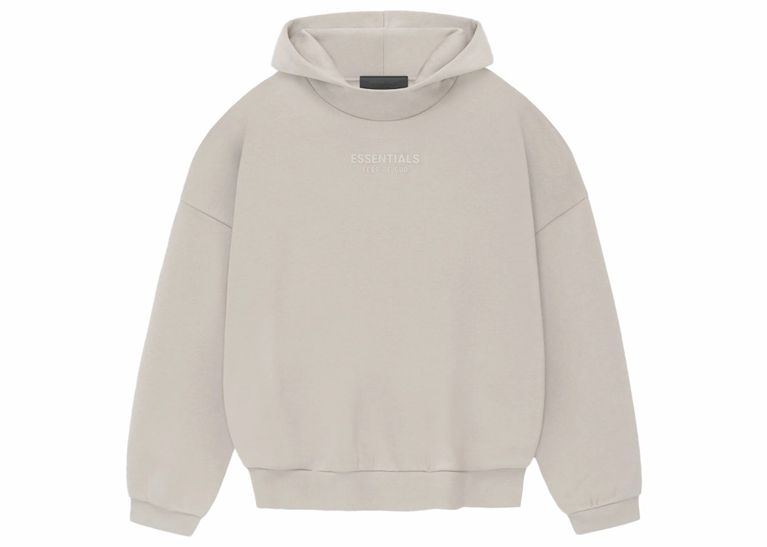 Pre-owned Fear Of God Essentials Hoodie Silver Cloud