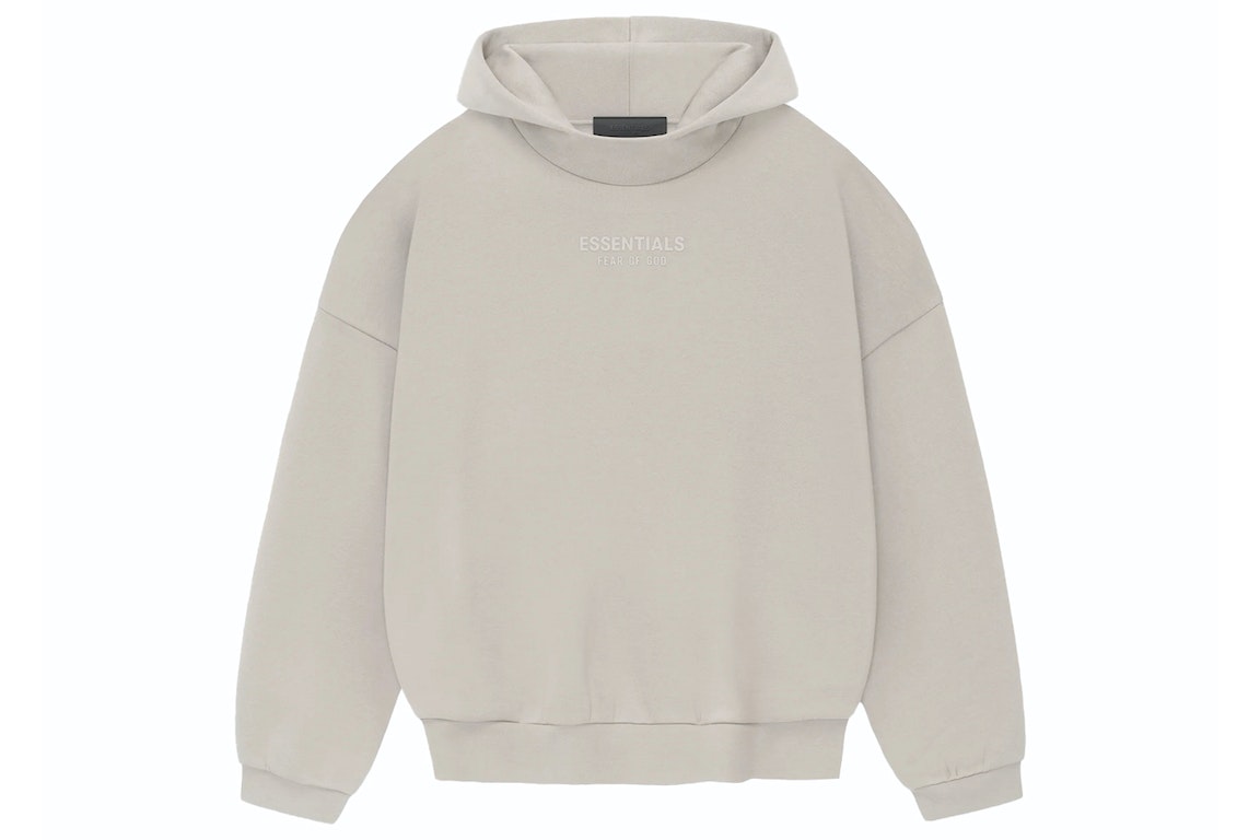 Pre-owned Fear Of God Essentials Hoodie Silver Cloud