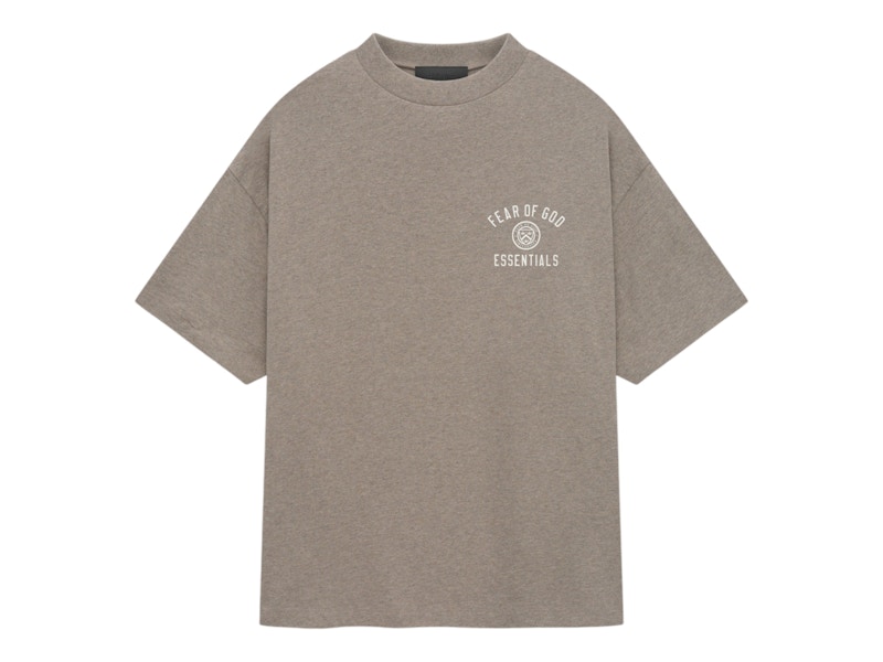 Pre-owned Fear Of God Men's  Essentials Jersey Crewneck Sweatshirt Tee Shirt In Heather Gray
