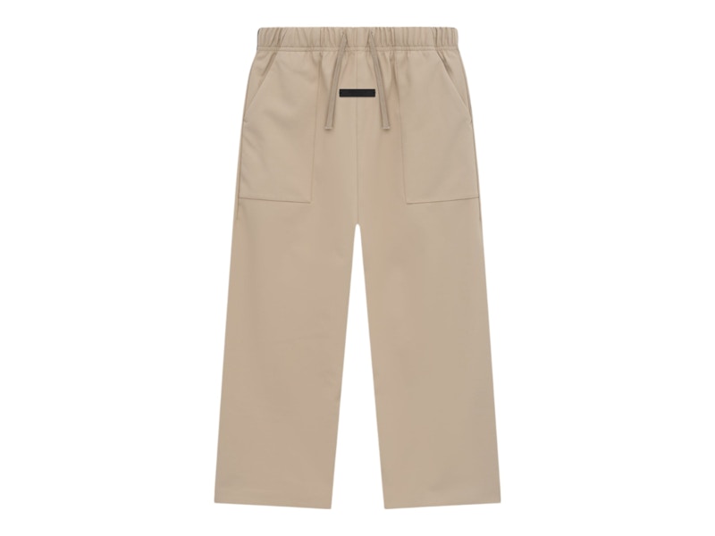 Pre-owned Fear Of God Essentials Kids Bonded Nylon Tech Pant In Desert Sand
