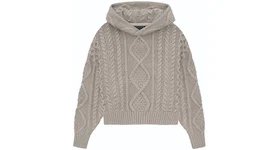 Fear of God Essentials Kids Cable Knit Hoodie Core Heather