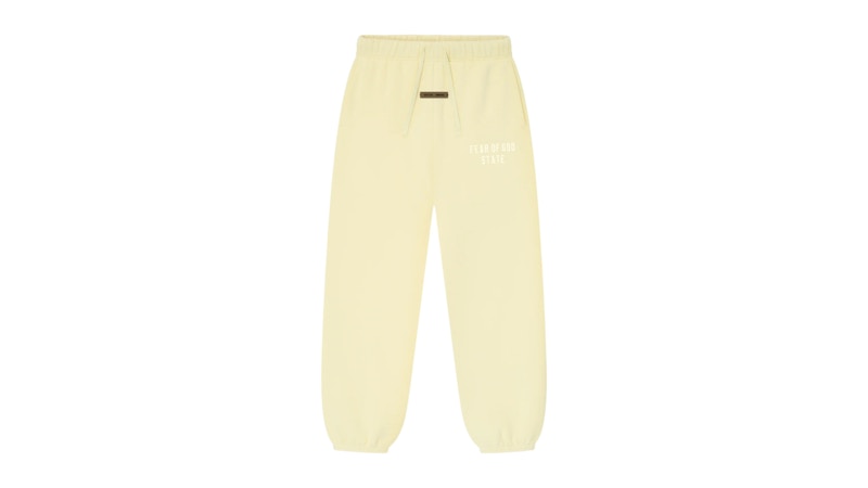Pre-owned Fear Of God Essentials Kids Classic Fleece Sweatpant In Garden Yellow