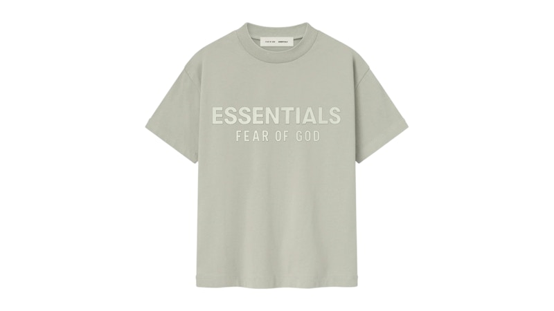 Pre-owned Fear Of God Essentials Kids Classic Tee Shirt In Abbey Stone In Gray