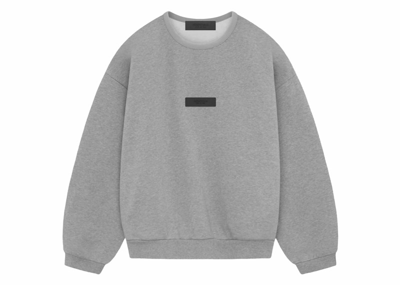 Pre-owned Fear Of God Essentials Kids Crewneck Sweatshirt In Dark Heather Oatmeal