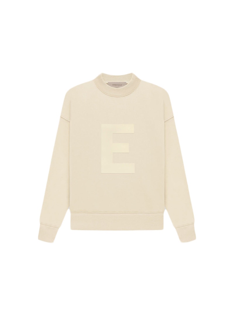 Pre-owned Fear Of God Essentials Kids Crewneck Sweatshirt In Egg Shell