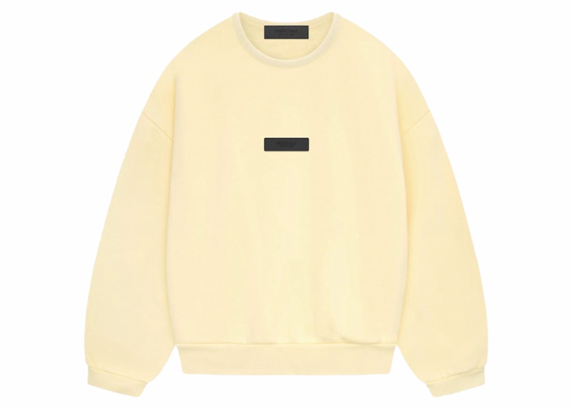 Pre-owned Fear Of God Essentials Kids Crewneck Sweatshirt In Garden Yellow
