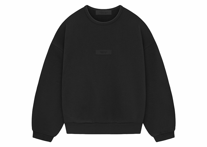 Pre-owned Fear Of God Essentials Kids Crewneck Sweatshirt Sweater In Jet Black