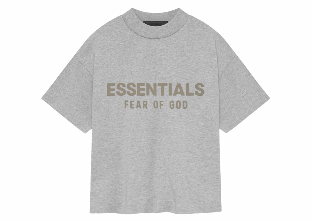 Pre-owned Fear Of God Essentials Kids Crewneck T-shirt Light Heather Grey