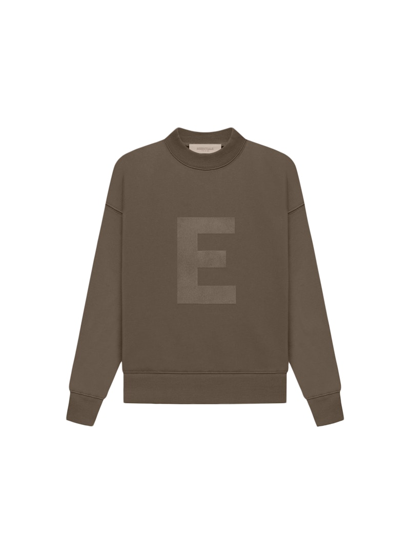Pre-owned Fear Of God Essentials Kid's Essentials Crewneck Sweatshirt In Wood