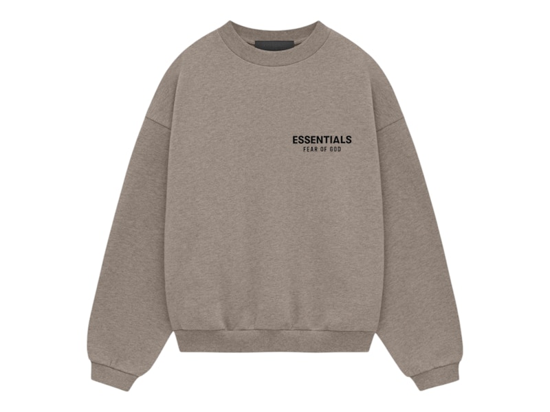 Pre-owned Fear Of God Essentials Kids Fleece Crewneck Sweatshirt In Heather Gray