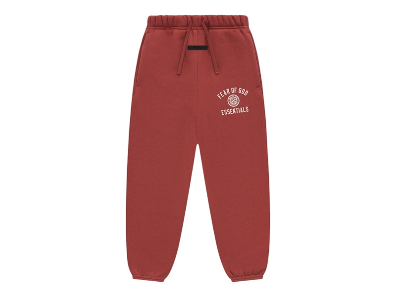 Pre-owned Fear Of God Essentials Kids Fleece Essential Sweatpant In Crimson