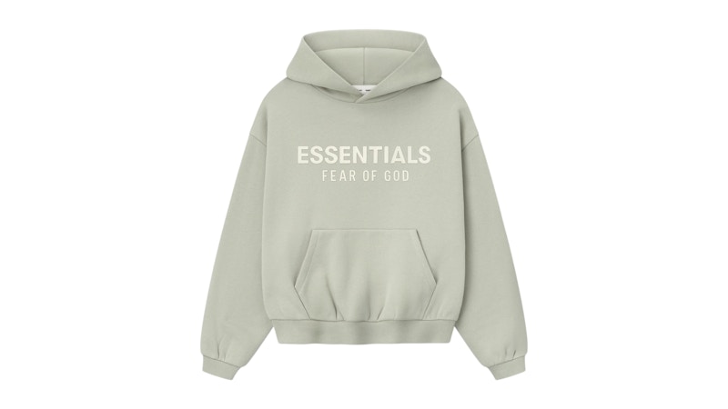Pre-owned Fear Of God Essentials Kids Fleece Hoodie In Abbey Stone In Gray